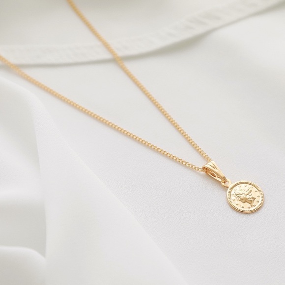 Petite Goddess Coin Necklace | 18k Gold Filled - Picture 5 of 8